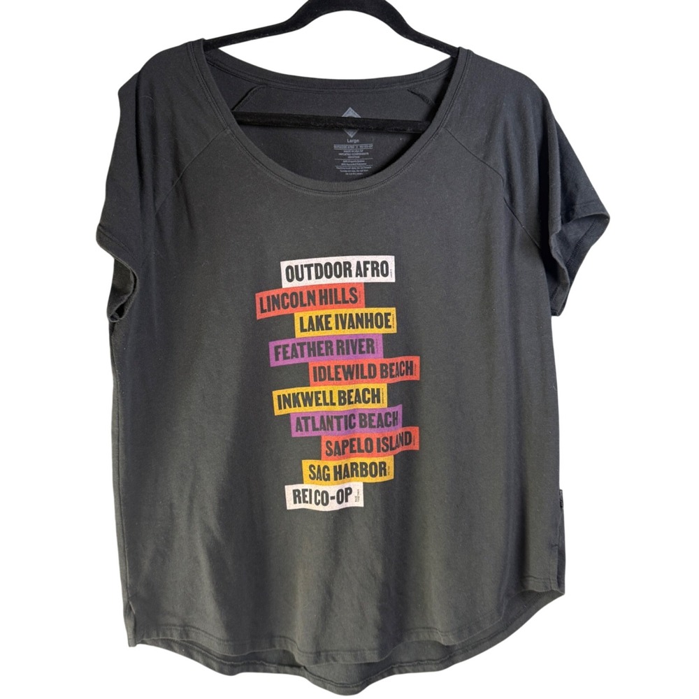 Outdoor Afro x REI Co-Op‎ Tee Womens L Short Sleeve Graphic Streetwear Outdoors